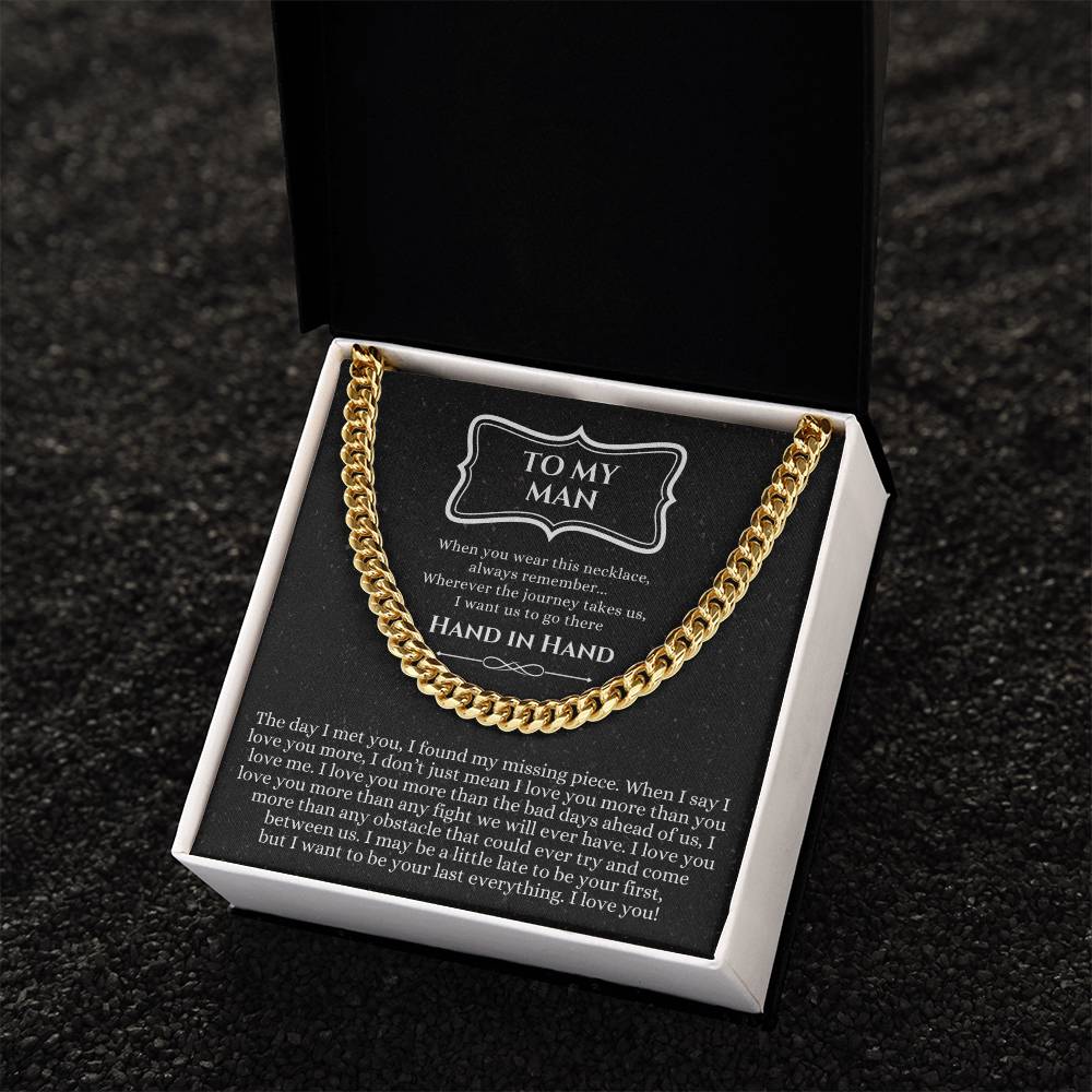 Valentines Day Gift For Him Chain Necklace Gift For Him Promise Necklace Gift To My Man Birthday Gift For Boyfriend An Cuban Link Chain