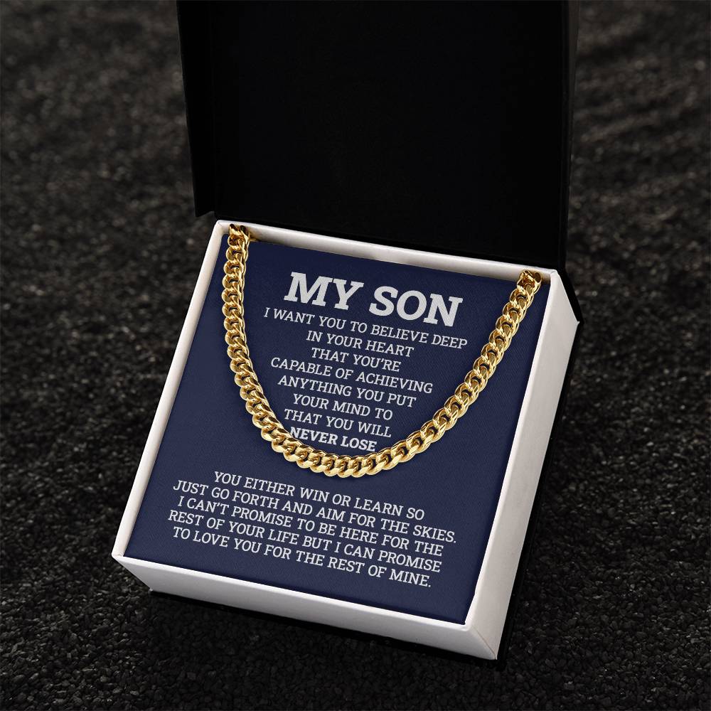 Chain For Son Gifts For Son Birthday Gifts For Son To My Son Chain From Dad To Son Gifts To Son From Mom Graduation Gi Cuban Link Chain