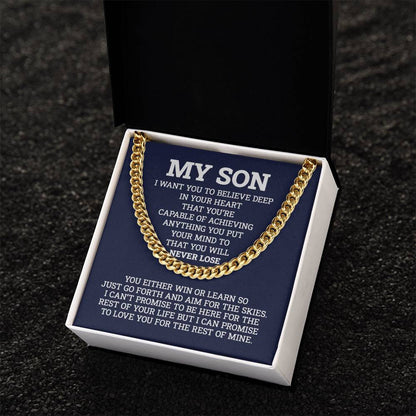 Chain For Son Gifts For Son Birthday Gifts For Son To My Son Chain From Dad To Son Gifts To Son From Mom Graduation Gi Cuban Link Chain