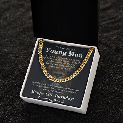 18Th Birthday Gift For Boys Gift For Eighteen Year Old Son Birthday 18Th Grandson Cuban Link Chain