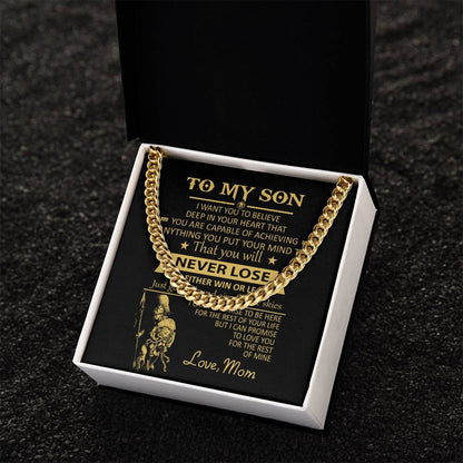 You'll Never Lose Mom Gift For Son Cuban Link Chain Necklace