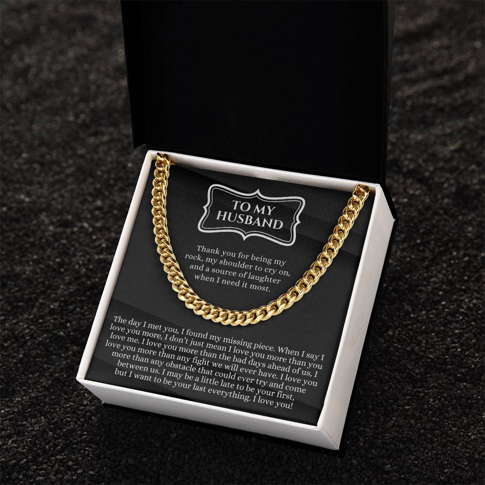 Valentines Day Gift For Husband Meaningful Necklace Gift For Husband Gift For Husband To My Husband Birthday Gift For Cuban Link Chain