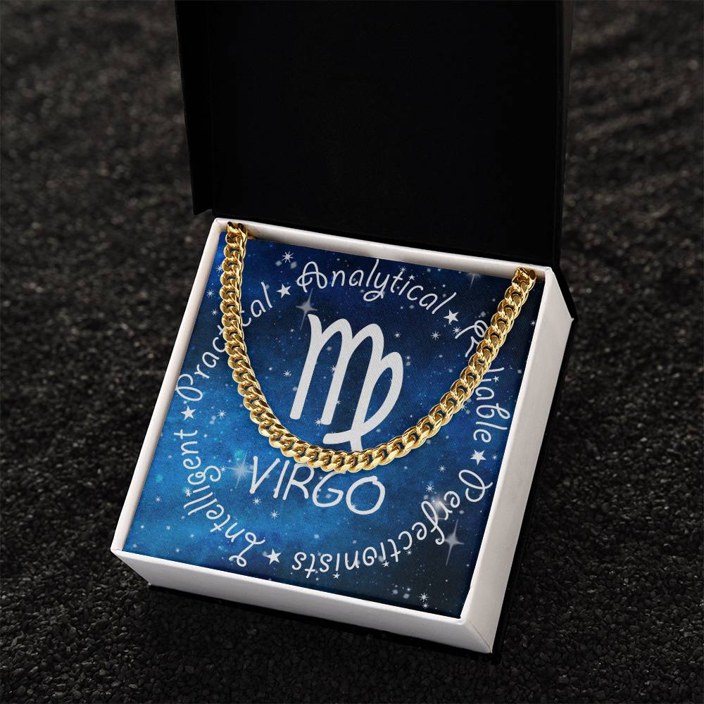 Cuban Link Chain Necklace - Virgo Theme