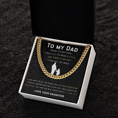 Cuban Link Chain Gift For Dad From Daughter.