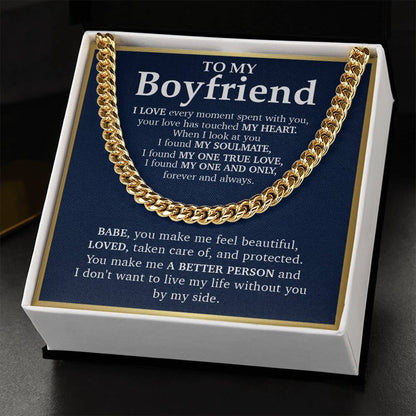 Cuban Link Chain Necklace  Gift For Boyfriend