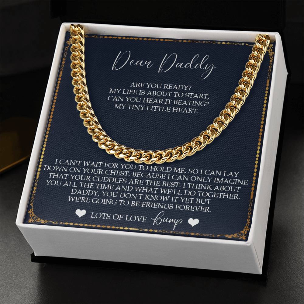 Daddy To Be Keepsake Gift From Baby Bump Gift For New Dad From Baby  Father's Day Gift Pregnancy Reveal Daddy To Be To Cuban Link Chain