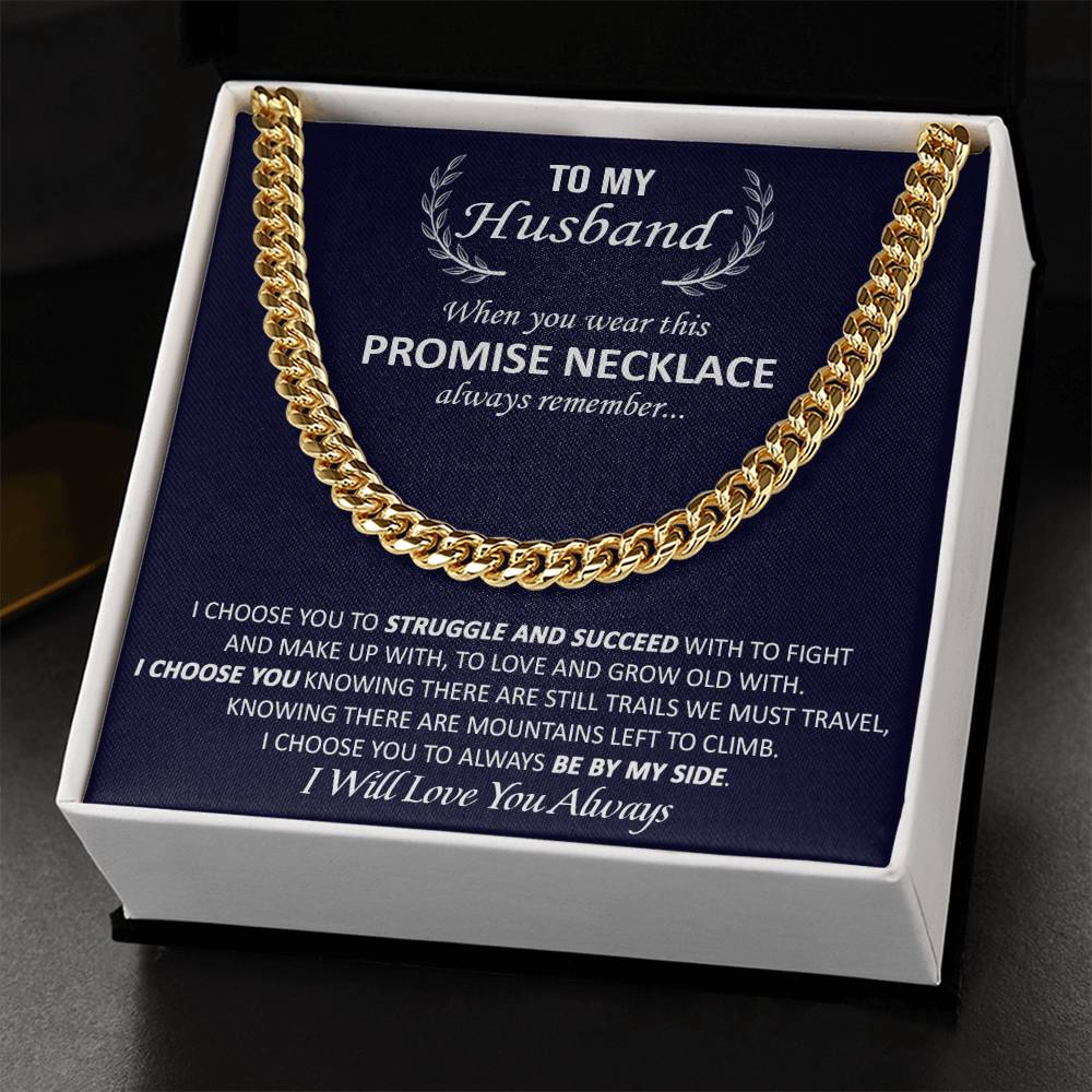 Gift For Husband - Promise - Cuban Link Valentine's Day Birthday Gift Anniversary Gift Gift For Boyfriend Gift For Hus Cuban Link Chain