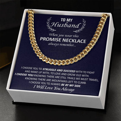 Gift For Husband - Promise - Cuban Link Valentine's Day Birthday Gift Anniversary Gift Gift For Boyfriend Gift For Hus Cuban Link Chain