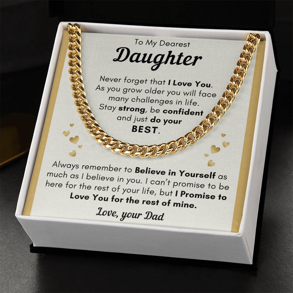 Daughter Just Do Your Best - Cuban Link Chain - Cld23