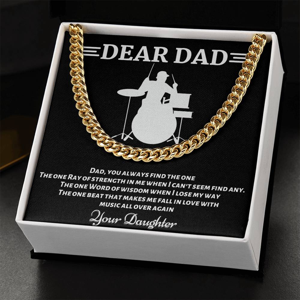 Drummer Dad Cuban Link Chain