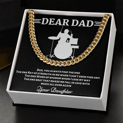 Drummer Dad Cuban Link Chain