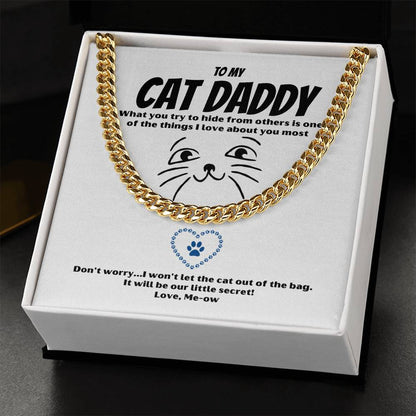 Cat Daddy Gift Cat Gift For Men Cuban Link Chain Valentine Gift For Husband Heavy Chain Necklace Funny Romantic Gift F