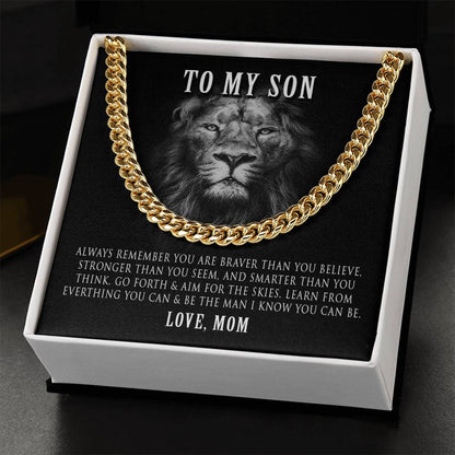 Cuban Link Chain Necklace Gift For Son From Mom