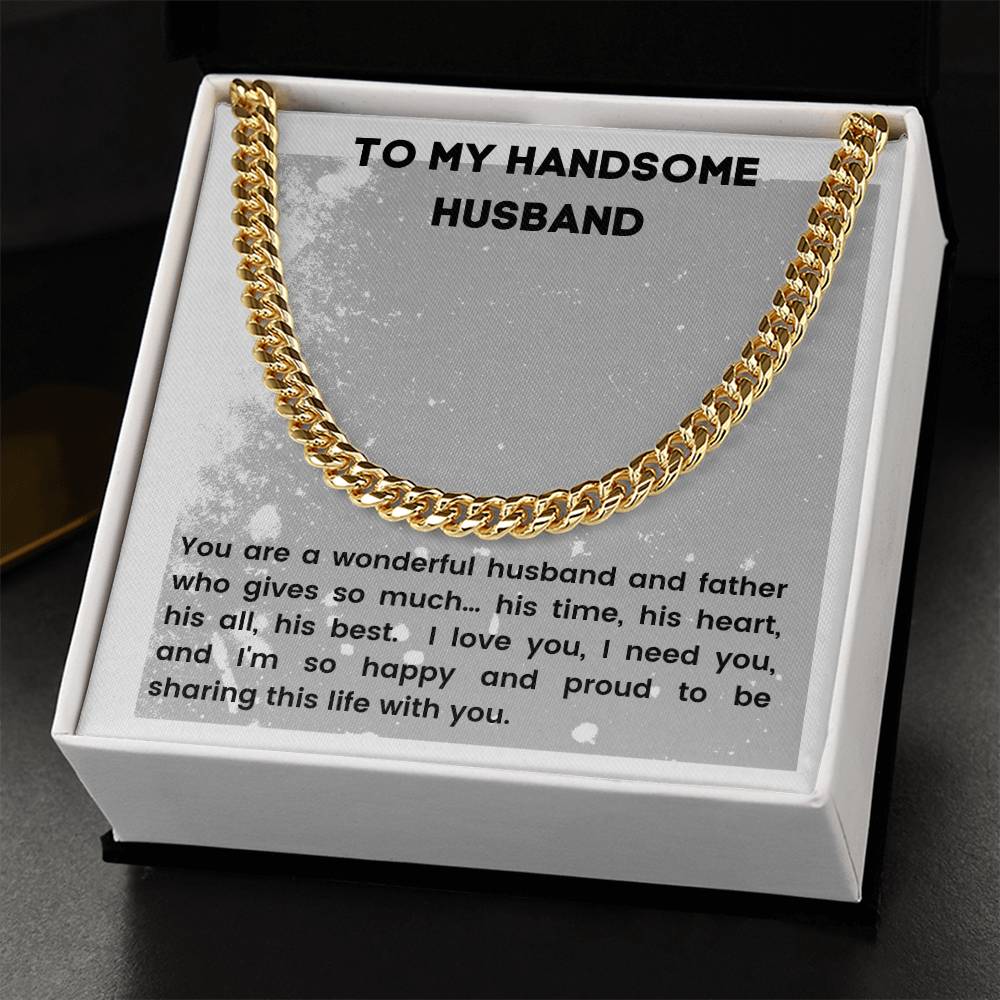 For The Best Husband Cuban Link Chain