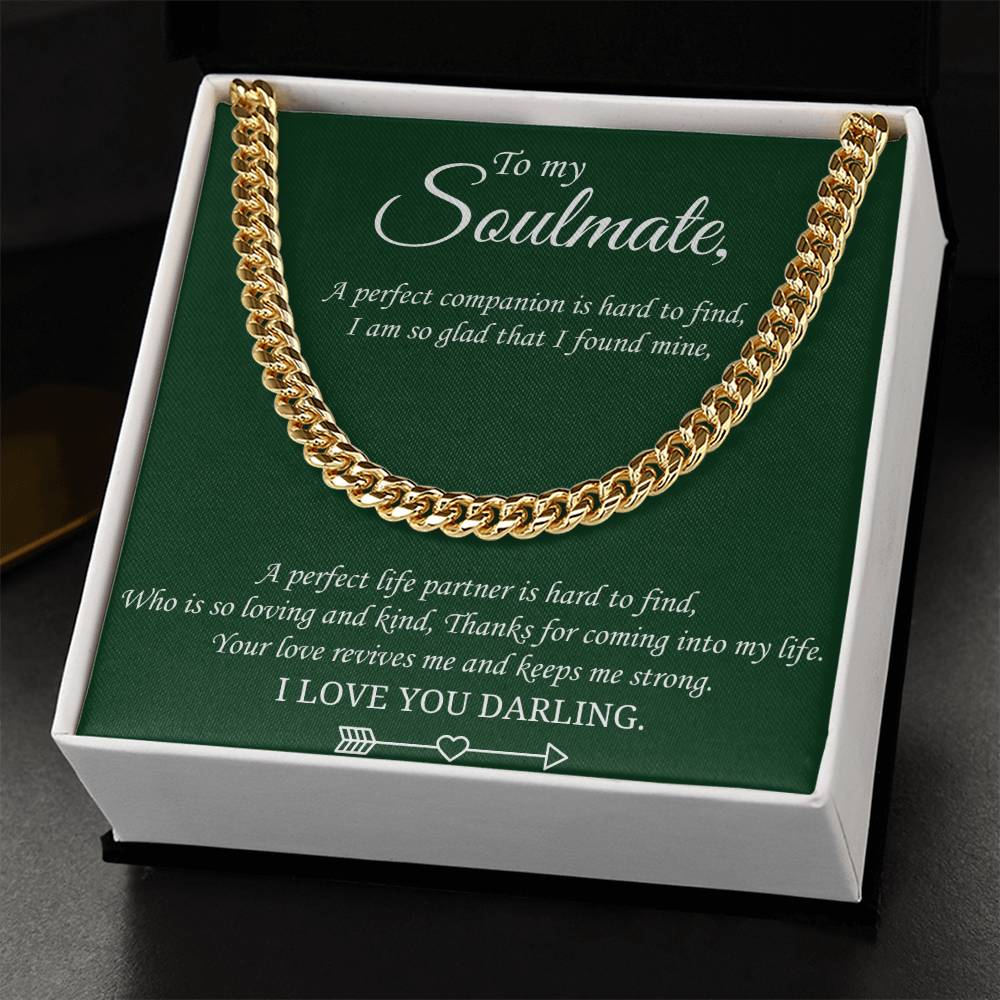 Valentine's Gift Cuban Necklace Gift For Boyfriendsoulmatehusband - Your Love Revives Me And Keeps Me Strong Cuban Link Chain