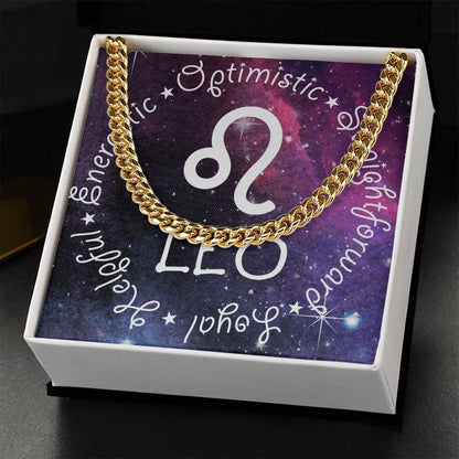 Cuban Link Chain Necklace - Leo Theme