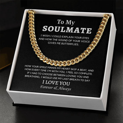 Valentine's Gift For Him - Cuban Link Chain Necklace For Boyfriendhusband - I Wish I Could Explain...