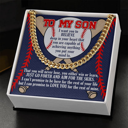 A Gift For Son Link Chain Necklace - Aim For The Skies Cuban Link Chain
