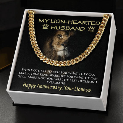 Cuban Link Chain Necklace Gift For Lion Husband King