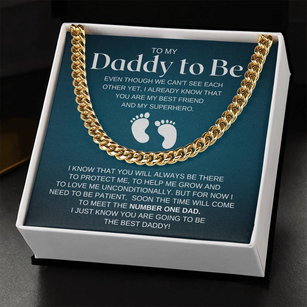 Daddy To Be Cuban Chain Necklace Daddy Necklace Fathers Day Gift Dad To Be Birthday Cuban Link Chain