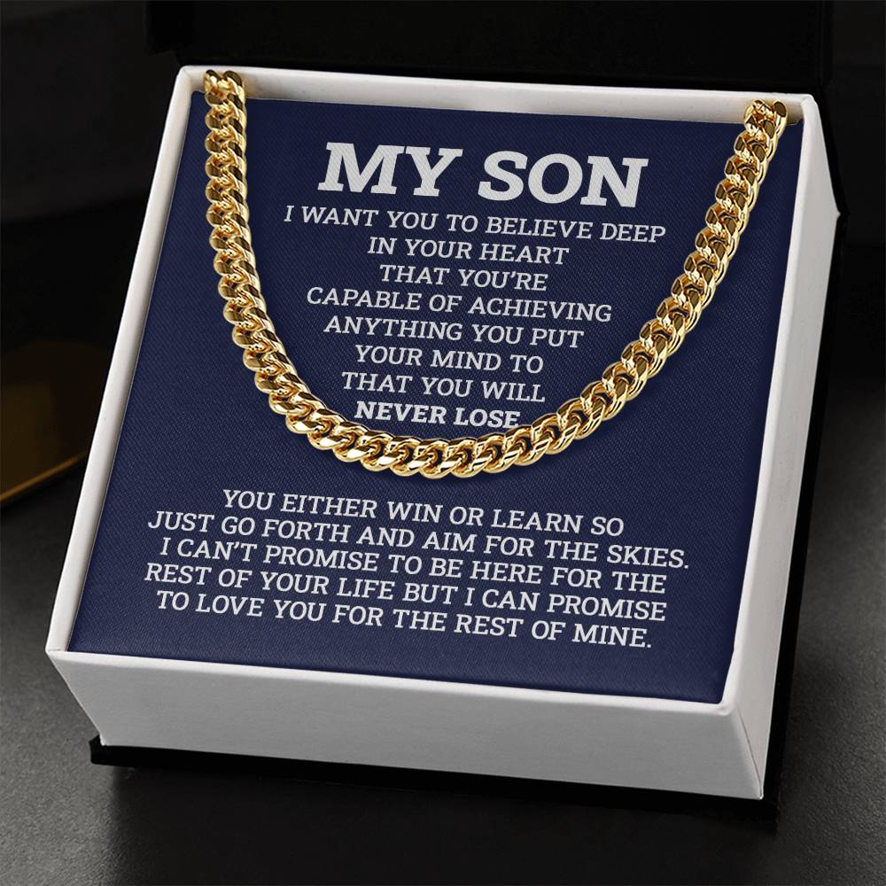 Chain For Son Gifts For Son Birthday Gifts For Son To My Son Chain From Dad To Son Gifts To Son From Mom Graduation Gi Cuban Link Chain