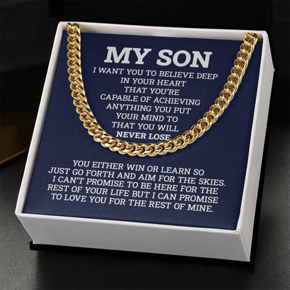 Chain For Son Gifts For Son Birthday Gifts For Son To My Son Chain From Dad To Son Gifts To Son From Mom Graduation Gi Cuban Link Chain