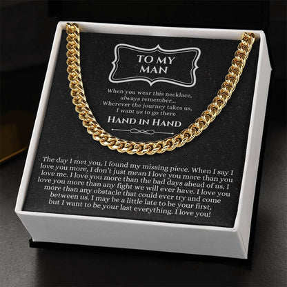 Valentines Day Gift For Him Chain Necklace Gift For Him Promise Necklace Gift To My Man Birthday Gift For Boyfriend An Cuban Link Chain