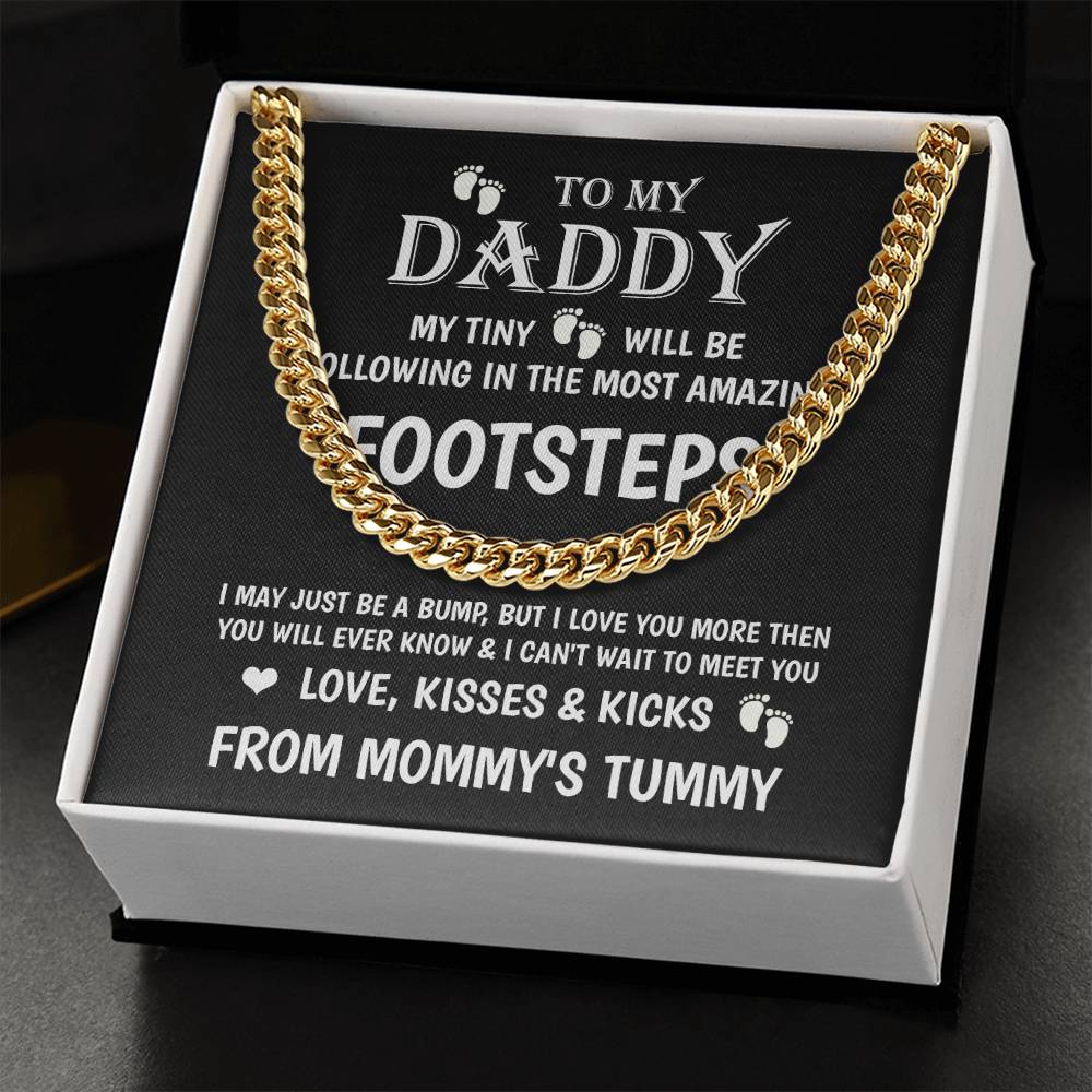 Cuban Link Chain-Daddy To Be Gift From Bump Dad To Be Birthday Gift New Dad Gift From Baby New Dad Gift From Wife Expe