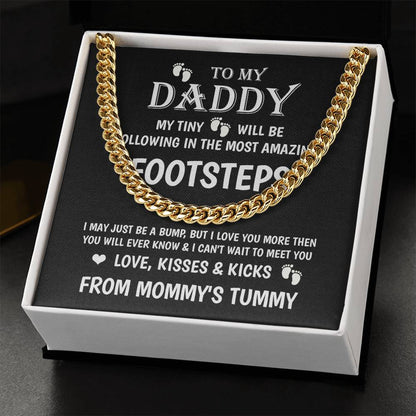 Cuban Link Chain-Daddy To Be Gift From Bump Dad To Be Birthday Gift New Dad Gift From Baby New Dad Gift From Wife Expe