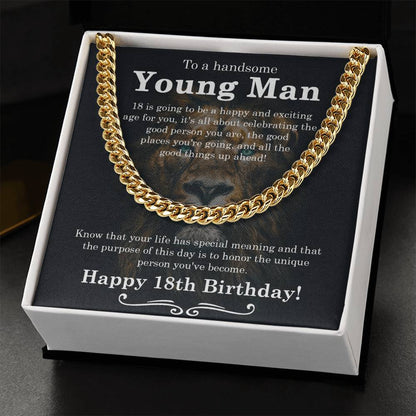 18Th Birthday Gift For Boys Gift For Eighteen Year Old Son Birthday 18Th Grandson Cuban Link Chain