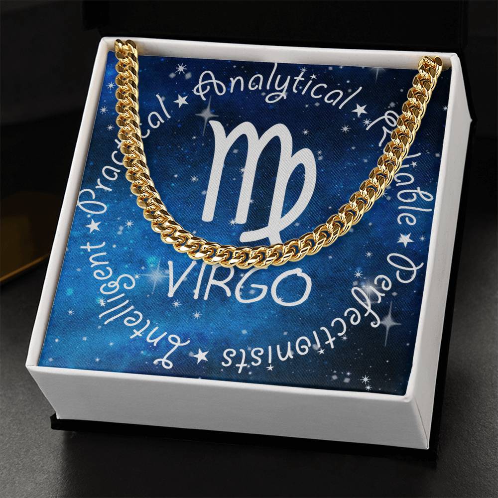Cuban Link Chain Necklace - Virgo Theme