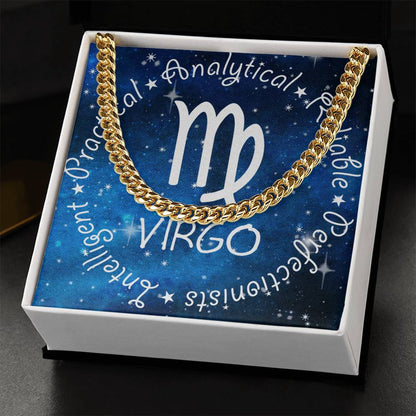 Cuban Link Chain Necklace - Virgo Theme
