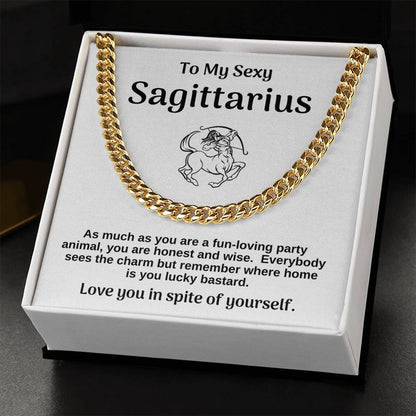 To Sexy Sagittarius Cuban Chain Necklace Gift For Husband Cuban Link Chain