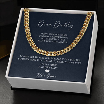 Father's Day Personalized Gift Gift For Husband Father's Day Gift From Baby First Father's Day 2022 Necklace Cuban Link Chain