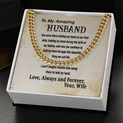 Cuban Link Chain For Husband To My Amazing Husband Necklace From Wife Father's Day Gift For Him Husband Birthday Gift