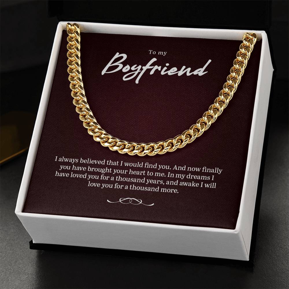 Beautiful Necklace For Boyfriend Cuban Link Chain