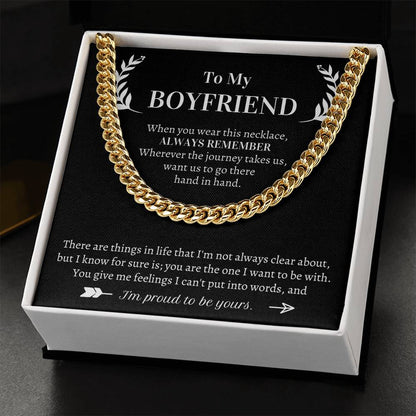 Valentine's Gift For Boyfriend - Wherever The Journey Takes Us Want Us To Go There  Hand In Hand Cuban Link Chain