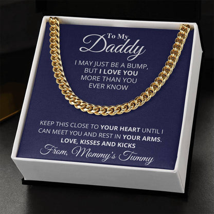 Daddy To Be From Baby Bump Cuban Link Chain Daddy To Be Necklace Gift First Time Dad Gift New Dad Gift