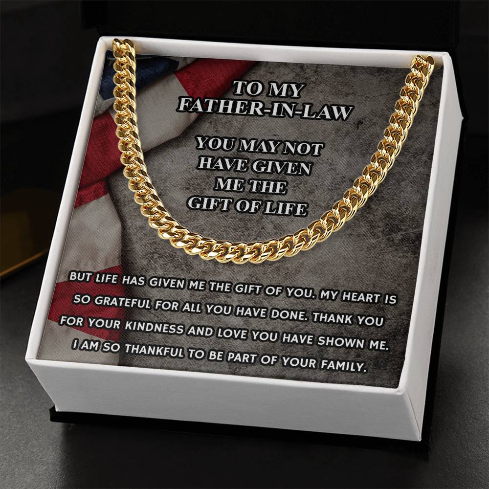 Father In Law Gift From Daughter In Law Fathers Day Gift For Father In Law Christmas Gift For Father In Law Military G Cuban Link Chain
