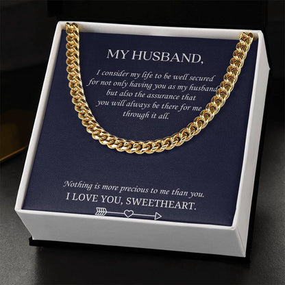 Valentine's Gift For Husband - Nothing Is More Precious To Me Than You. Cuban Link Chain