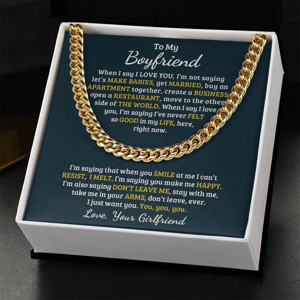 Valentine's Day Gift For Boyfriend Cuban Link Chain
