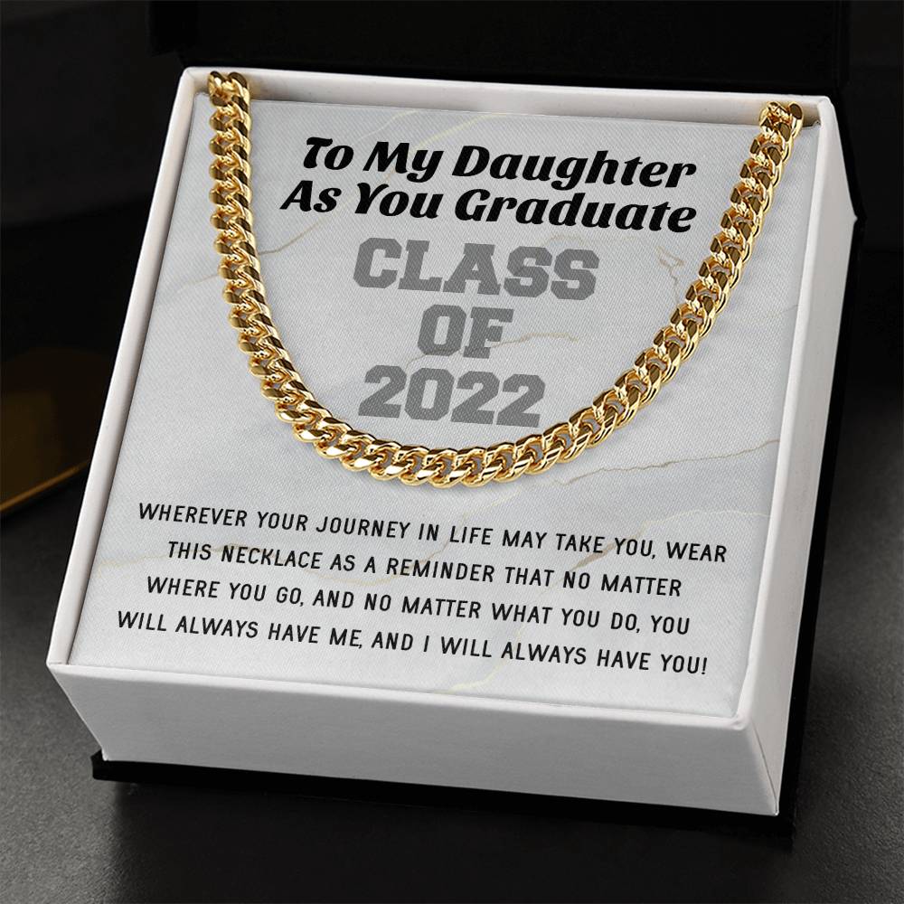 Daughter Graduation Class Of 2022 High School Graduation College Graduation Gift For Daughter Womens Gold Cuban Link C Cuban Link Chain