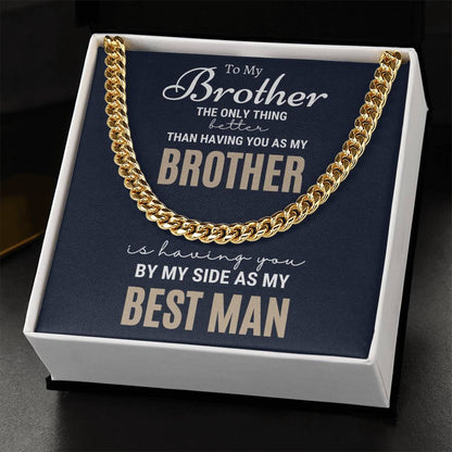 Best Man Gift Wedding Gift For Brother Brother Best Man Gift Best Man Gifts Ideas For Brother Groomsman Wedding Gift F Cuban Link Chain