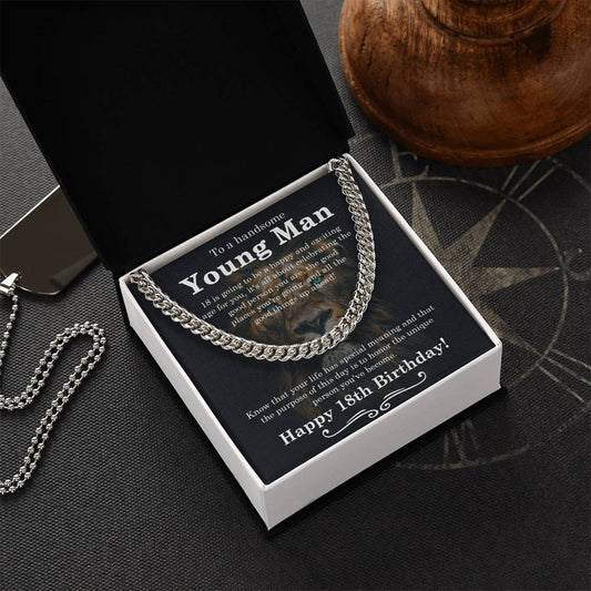 18Th Birthday Gift For Boys Gift For Eighteen Year Old Son Birthday 18Th Grandson Cuban Link Chain