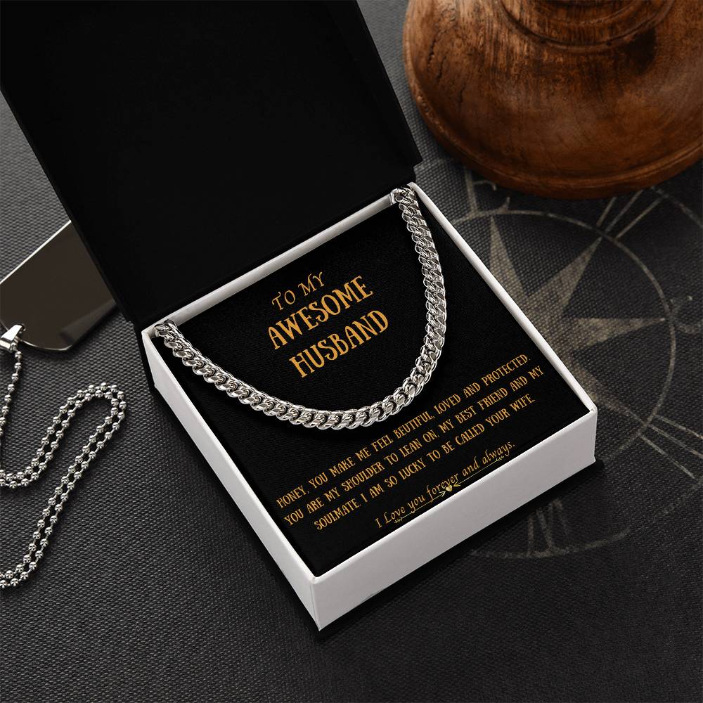 Awesome Husband  Cuban Chain Necklace For Him Cuban Link Chain