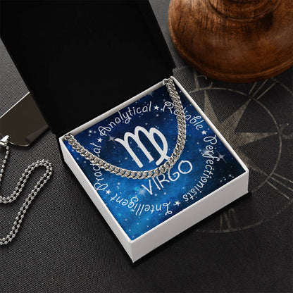 Cuban Link Chain Necklace - Virgo Theme