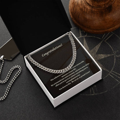 Congratulations On Your Graduation Son! Cuban Link Chain