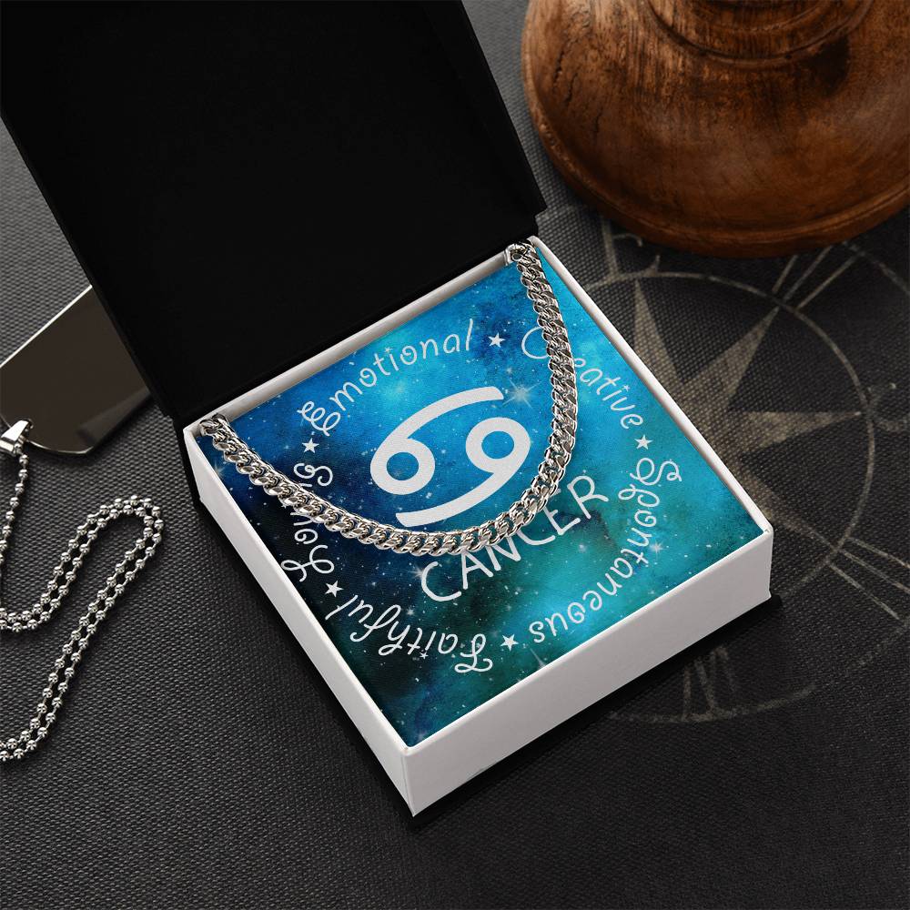 Cuban Link Chain Necklace - Cancer Theme