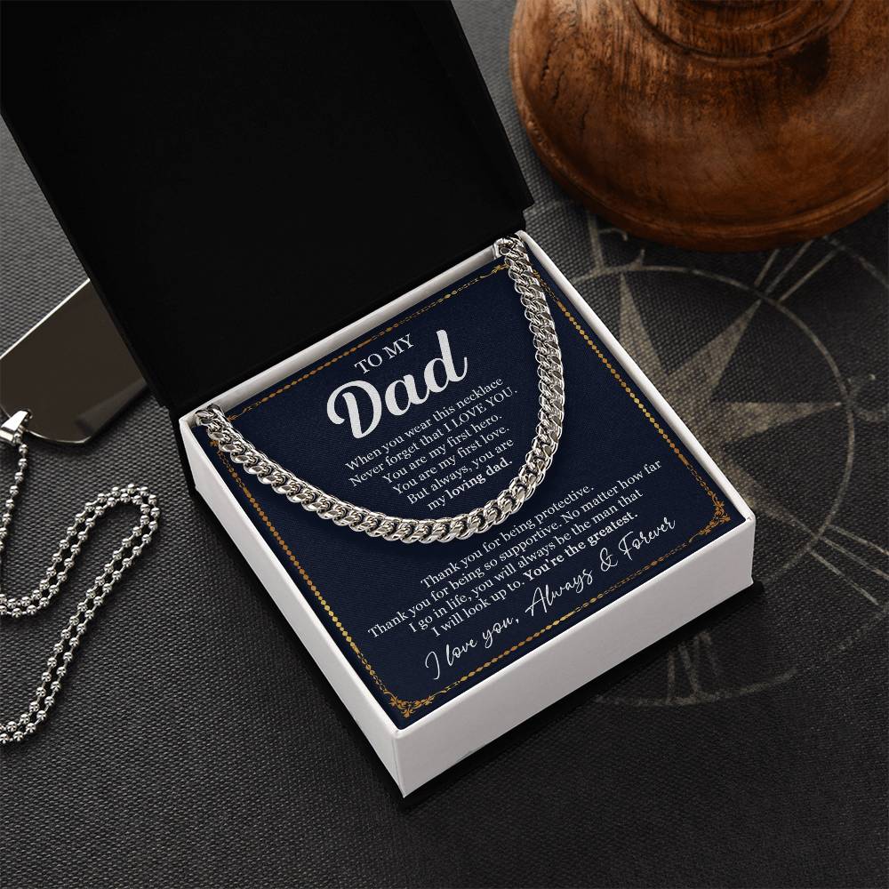Father's Day Gift From Dad To My Dad Cuban Chain Necklace Dad Birthday Gift From Daughter Cuban Link Chain