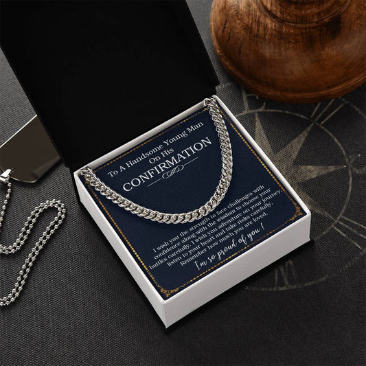 Confirmation Gifts For Him Confirmation Cuban Chain Necklace For Boys On His Confirmation Day Cuban Link Chain